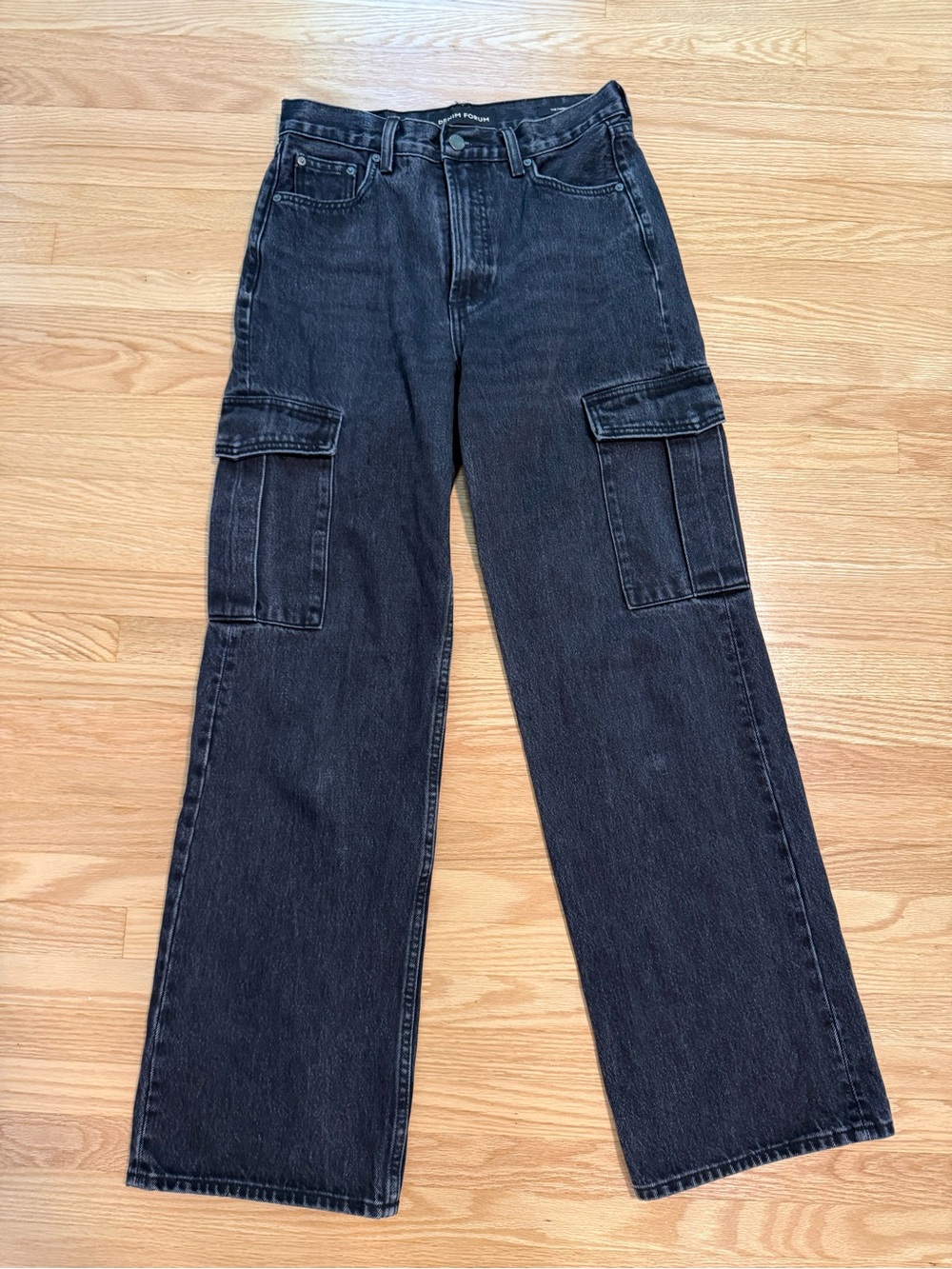 Denim Forum Black Cargo Jeans